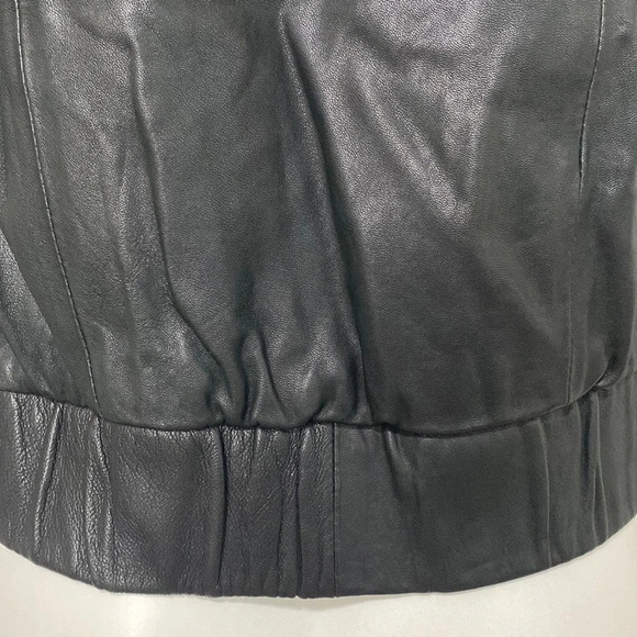 Ana Black Front Zip Soft Leather Bomber Jacket Size SP - Picture 4 of 9